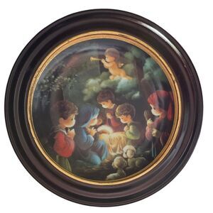 "Come Let Us Adore Him" 1991 Hamilton Collection 8" Plate In Plate Frame